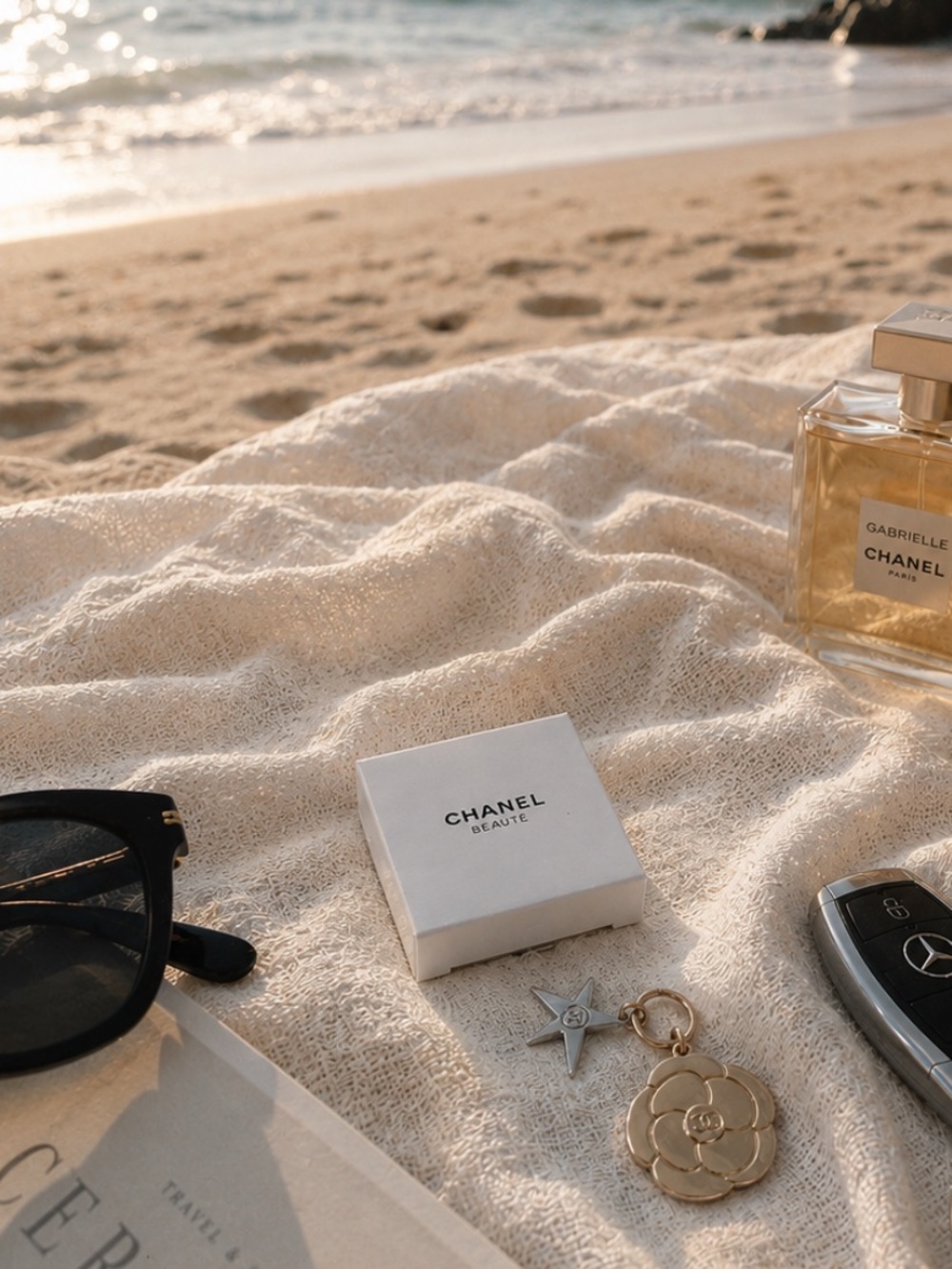 CHANEL Beauté Gold Camellia Key Charm